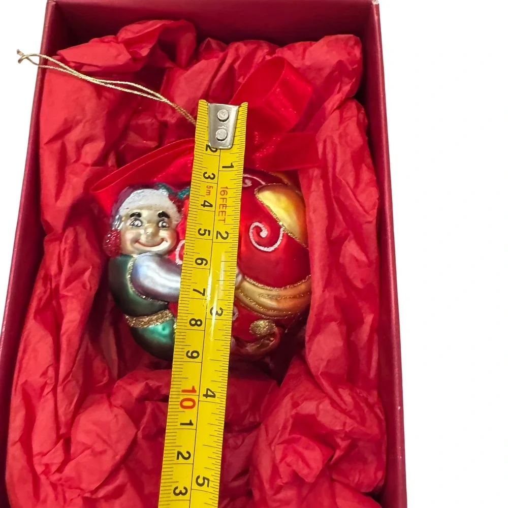 Yuletide Lenox  Vintage Elf with Bow Ornament with Red Ball  Christmas  Preloved